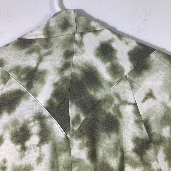 Womens Comfort Code Cuddl Duds Open Cardigan Tie Dye Green White M Thumb Holes - Picture 7 of 10